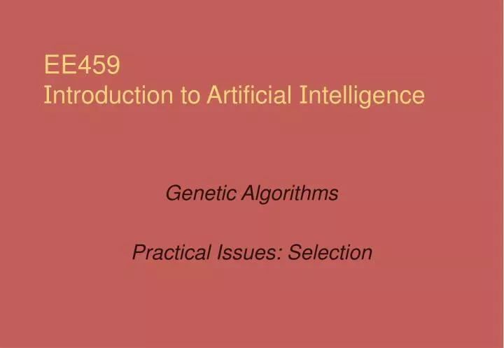 ee459 i ntroduction to artificial i ntelligence