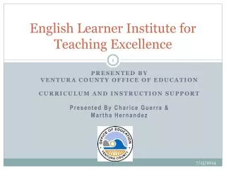 English Learner Institute for Teaching Excellence