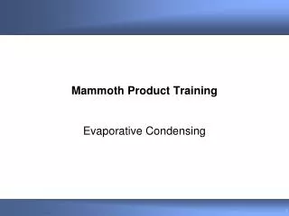 Mammoth Product Training
