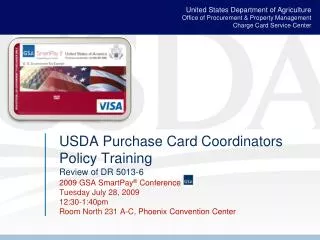 USDA Purchase Card Coordinators Policy Training Review of DR 5013-6
