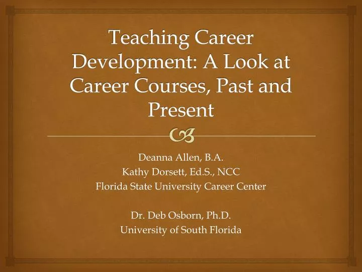 teaching career development a look at career courses past and present