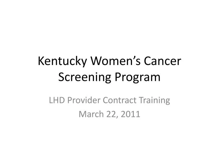 kentucky women s cancer screening program