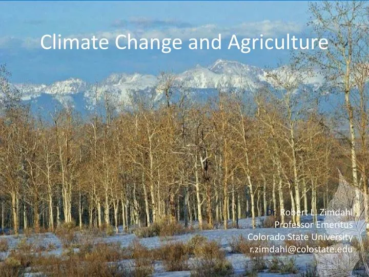 climate change and agriculture