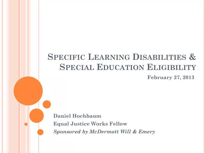 specific learning disabilities special education eligibility