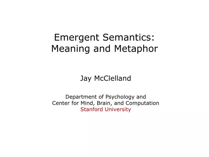emergent semantics meaning and metaphor