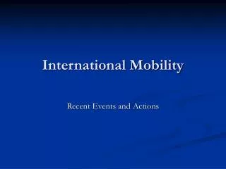 International Mobility