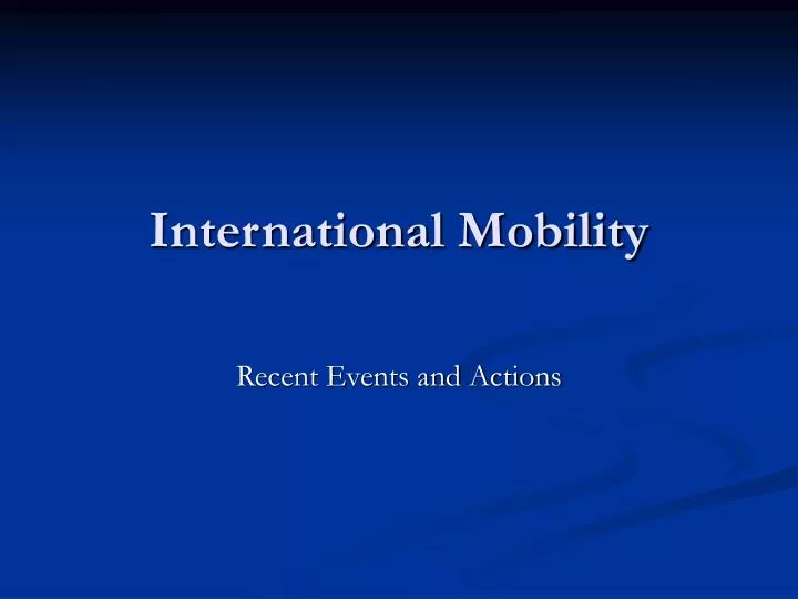 international mobility
