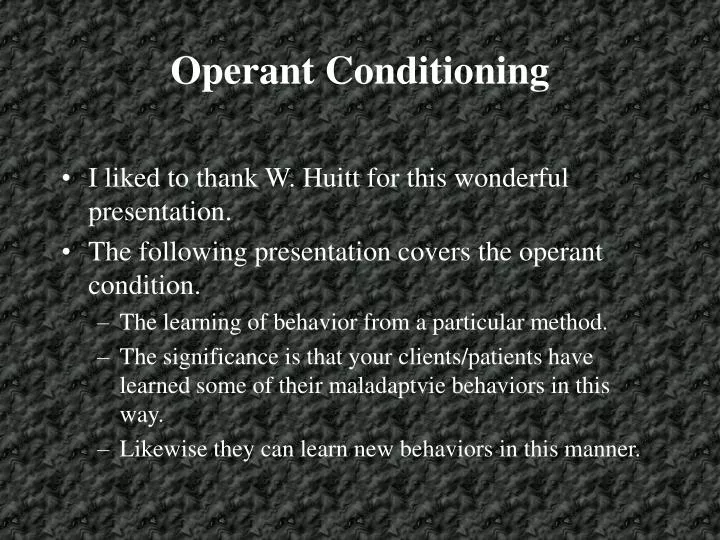 operant conditioning