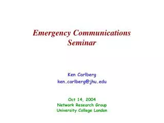 Emergency Communications Seminar