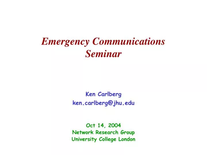 emergency communications seminar