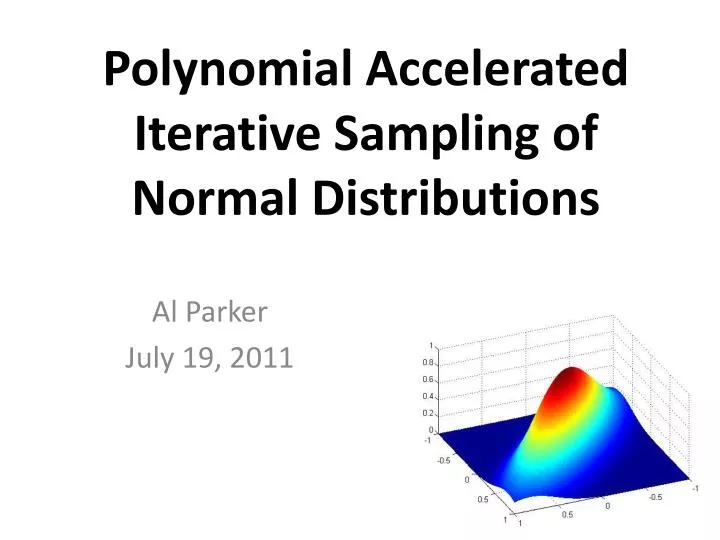 polynomial accelerated iterative sampling of normal distributions