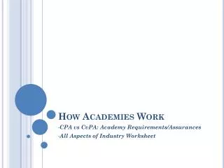 How Academies Work