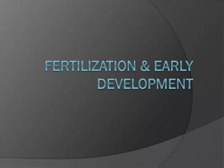 fertilization early development