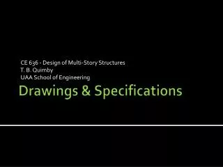 Drawings &amp; Specifications