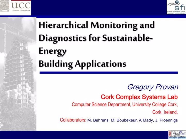 hierarchical monitoring and diagnostics for sustainable energy building applications
