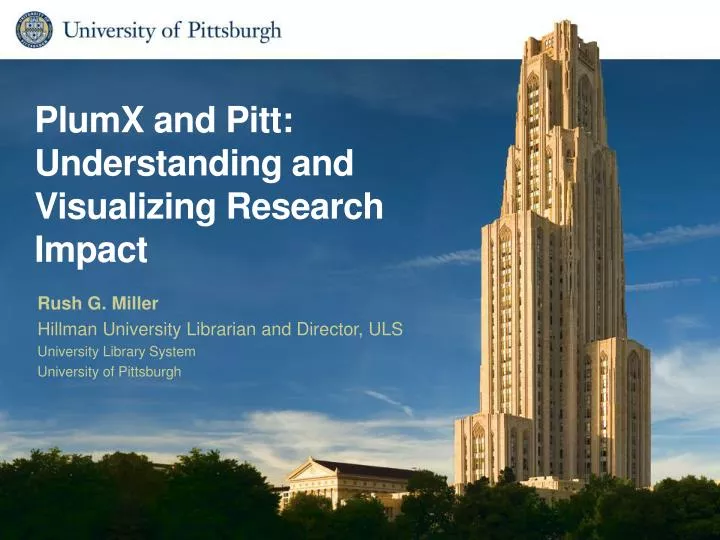plumx and pitt understanding and visualizing research impact