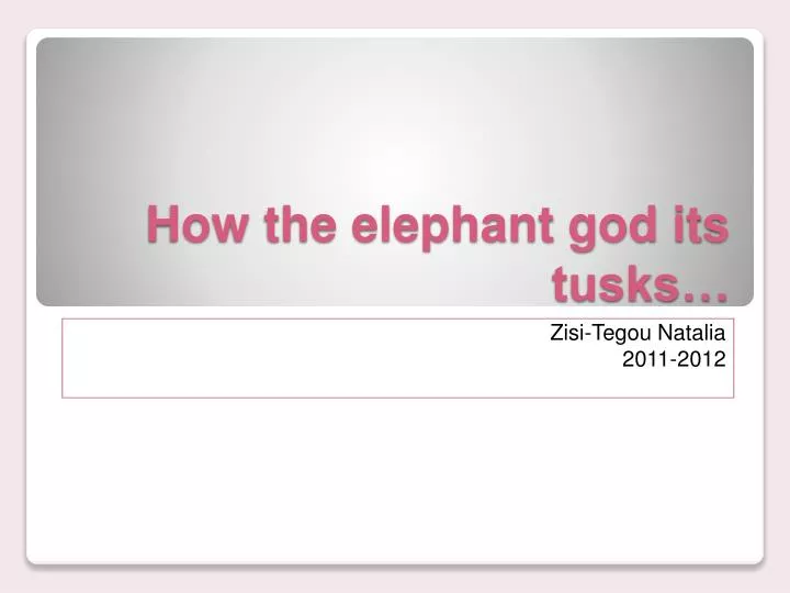 how the elephant god its tusks