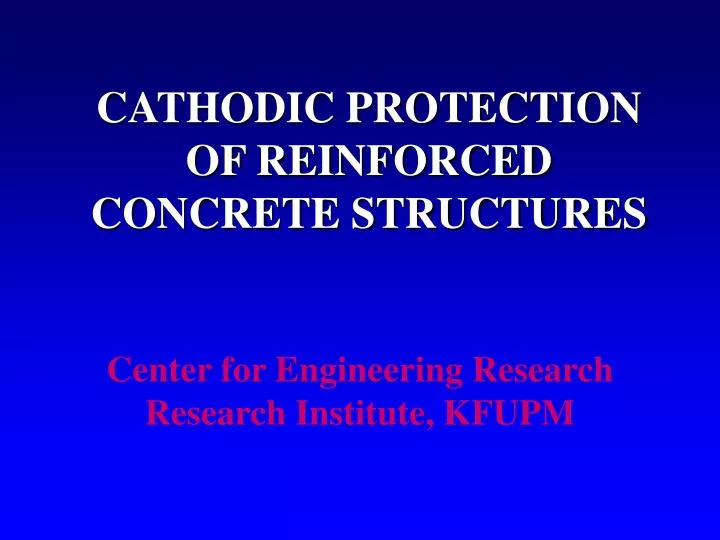 cathodic protection of reinforced concrete structures