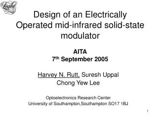 Design of an Electrically Operated mid-infrared solid-state modulator