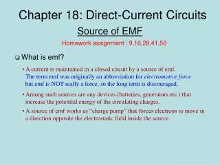 Chapter 18: Direct-Current Circuits