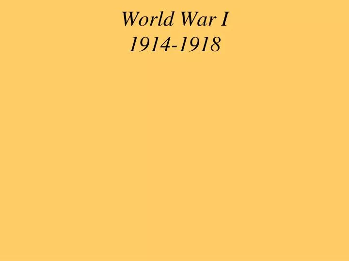 world war i 1914 1918