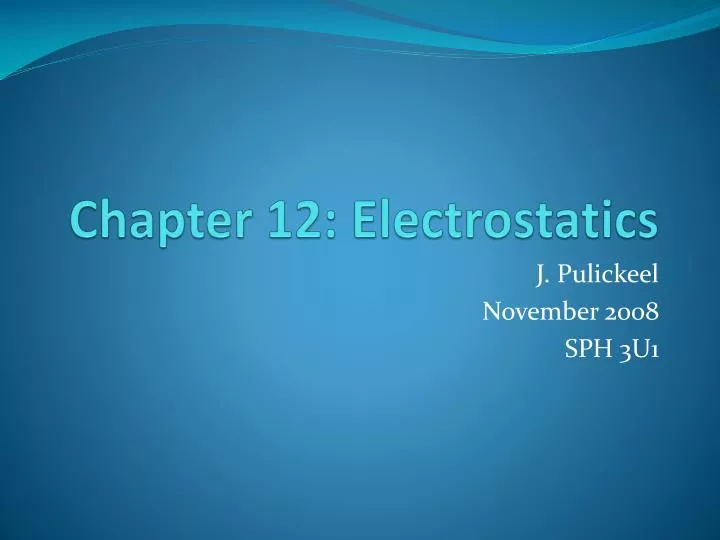 chapter 12 electrostatics