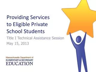 Providing Services to Eligible Private School Students