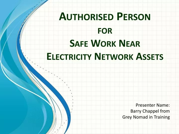 authorised person for safe work near electricity network assets