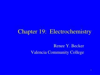 Chapter 19: Electrochemistry