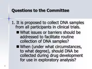 Questions to the Committee