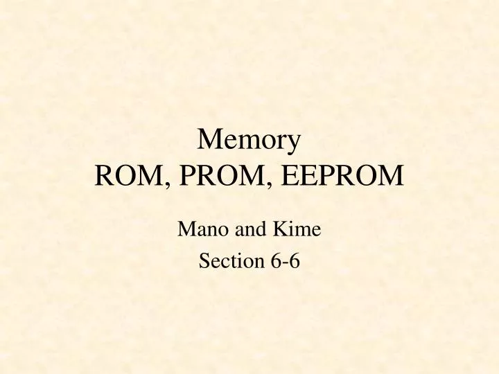 memory rom prom eeprom