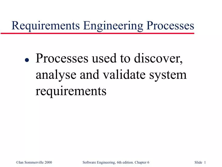 requirements engineering processes