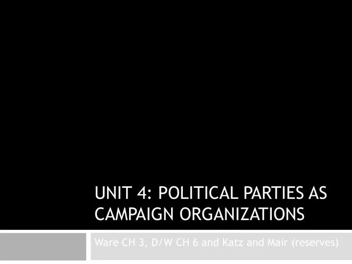 unit 4 political parties as campaign organizations