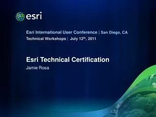 Esri Technical Certification