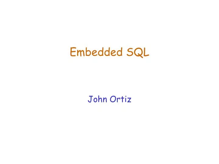 embedded sql