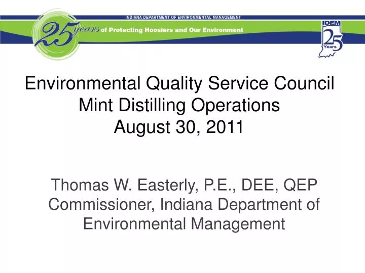 environmental quality service council mint distilling operations august 30 2011