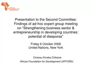 Chukwu-Emeka Chikezie African Foundation for Development (AFFORD)