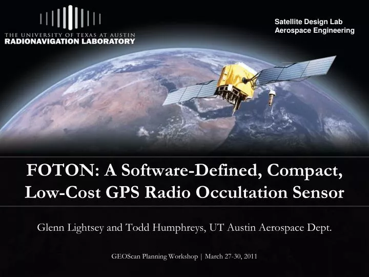 foton a software defined compact low cost gps radio occultation sensor
