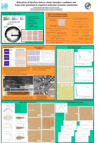 Relaxation of interface defects: elastic boundary conditions and bond order potentials in empirical molecular dynamics