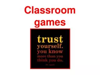 Classroom games