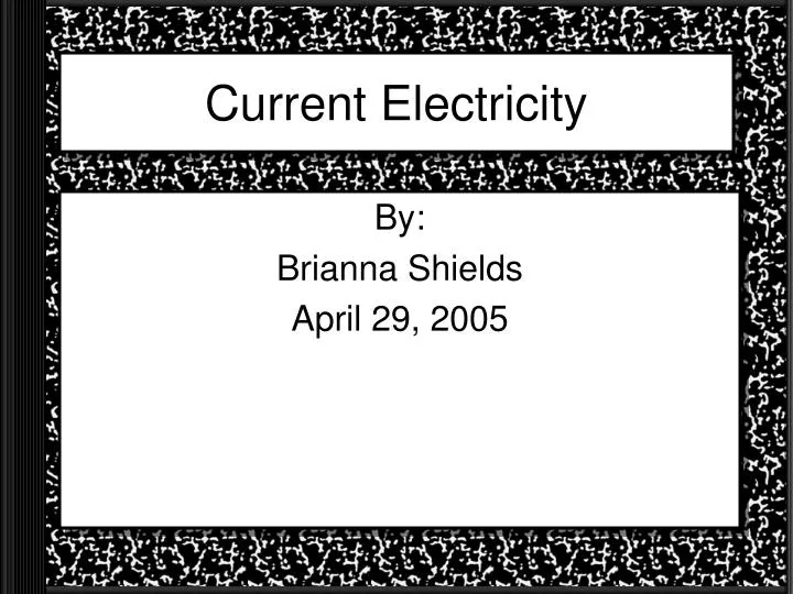 current electricity