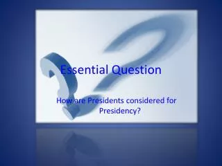 Essential Question