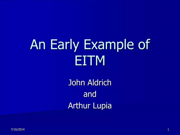 an early example of eitm