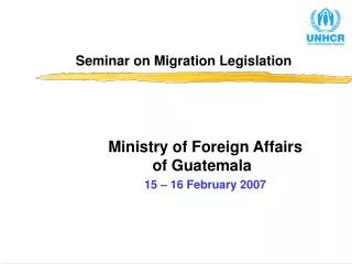 Seminar on Migration Legislation