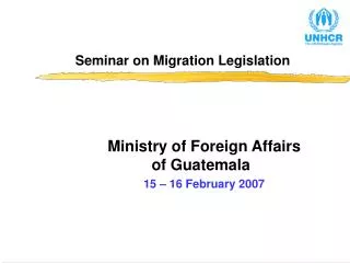 seminar on migration legislation