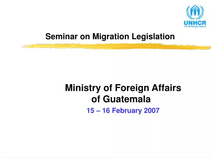 seminar on migration legislation
