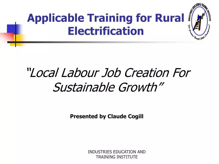 applicable training for rural electrification