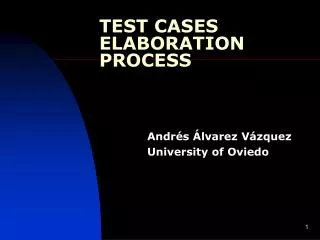 TEST CASES ELABORATION PROCESS