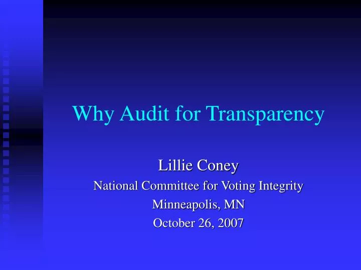 why audit for transparency