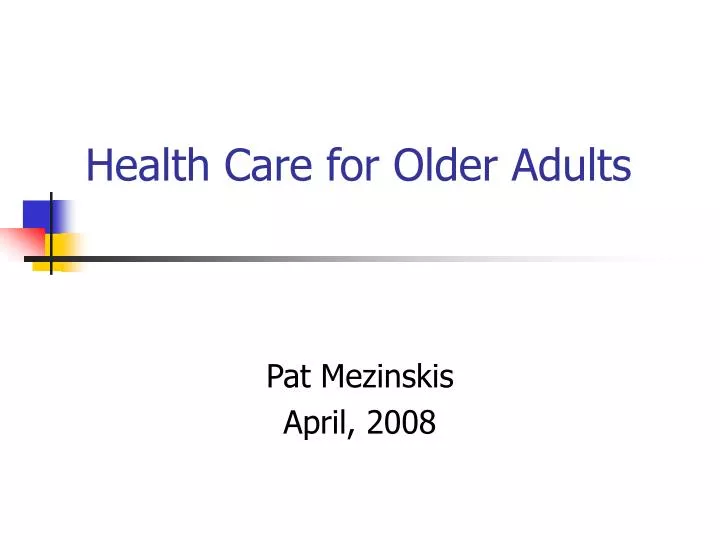 health care for older adults
